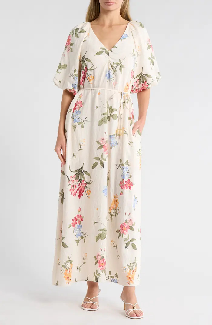 Floral Puff Sleeve Maxi Dress | Nordstrom Rack