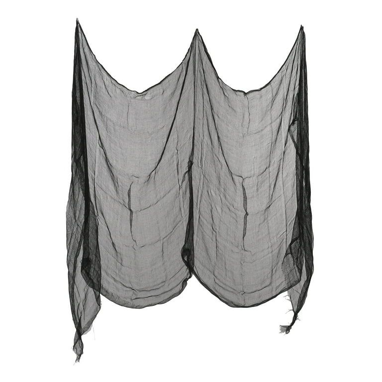 Halloween Creepy Black Fabric Partyware, 30 in x 72 in, by Way To Celebrate | Walmart (US)