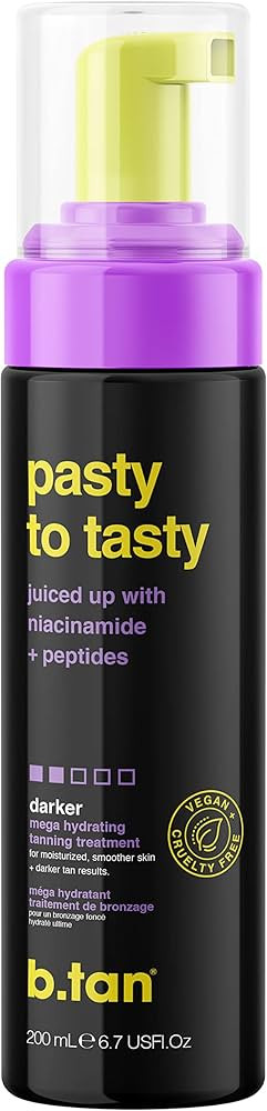 b.tan Dark Self Tanner Mousse | Pasty to Tasty -Best, 1 Hour Express, Hydrating Sunless Tanning F... | Amazon (US)