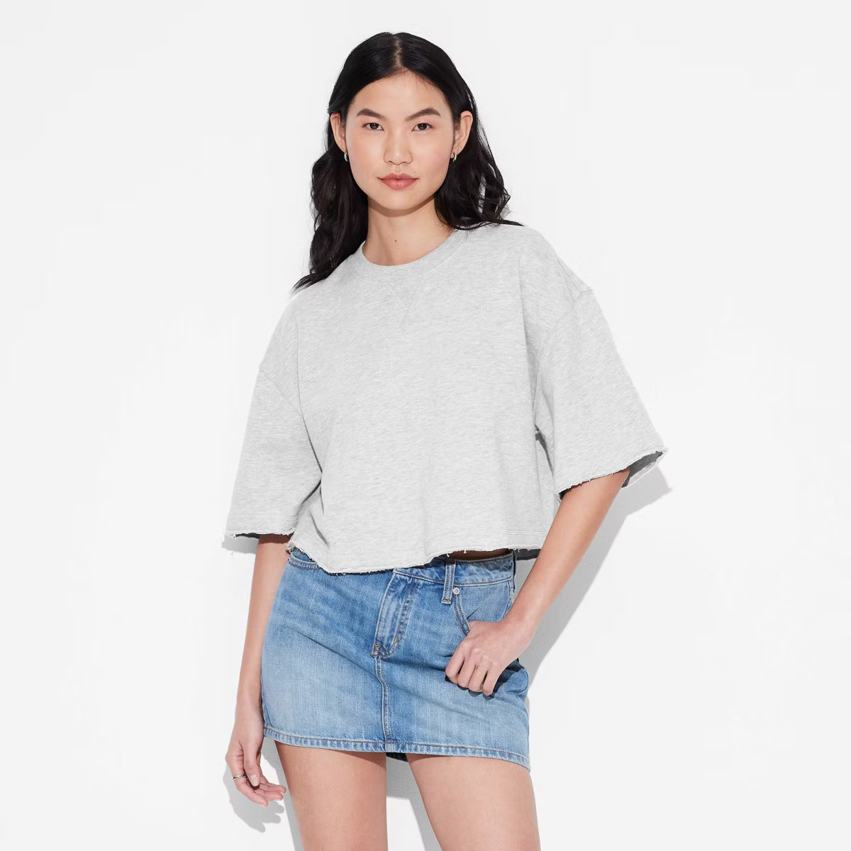 Women's French Terry Pullover Sweatshirt - Wild Fable™ Black Striped 3X | Target