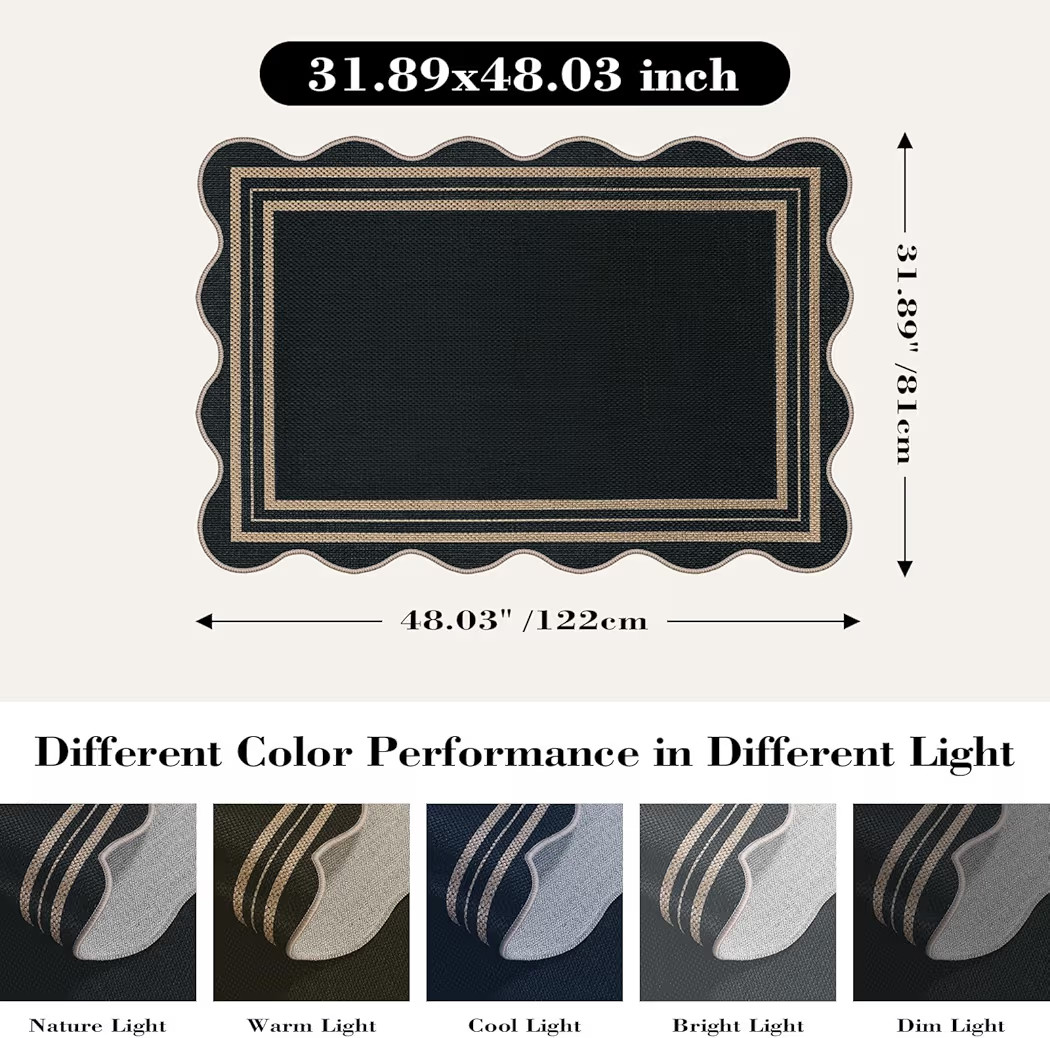 Easy Jute Black Front Door Mat, 2.6x4 Washable Entryway Rug Non Slip Small Kitchen Rug, Farmhouse... | Amazon (US)