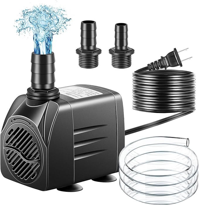Submersible Pump, Small Fountain Pump with Tubing, Submersible Water Pump for Aquarium Fish Tank ... | Amazon (US)