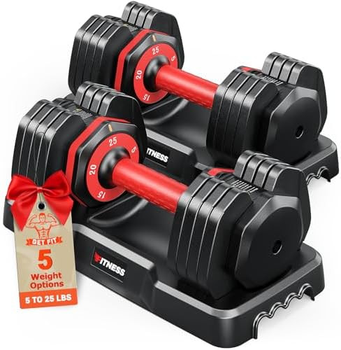 Adjustable Dumbbells Set of 2, 1 Hand Adjustable Weights Dumbbells Set, 5 in 1/10 in 1 Free Dumbb... | Amazon (US)
