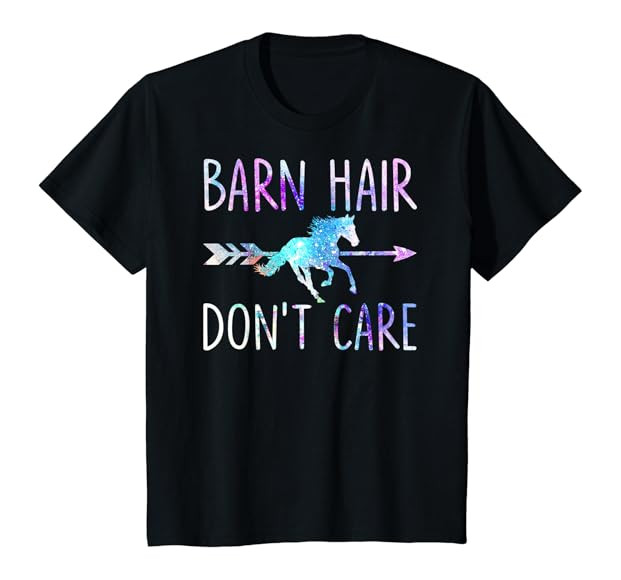 BARN HAIR DON'T CARE Love Horse Riding Equestrian Rider Girl T-Shirt | Amazon (US)