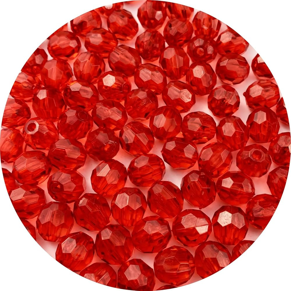 100pcs 12mm Acrylic Round Crystal Beads for Crafts Spacer Beads for Jewelry Making Round Faceted ... | Amazon (US)