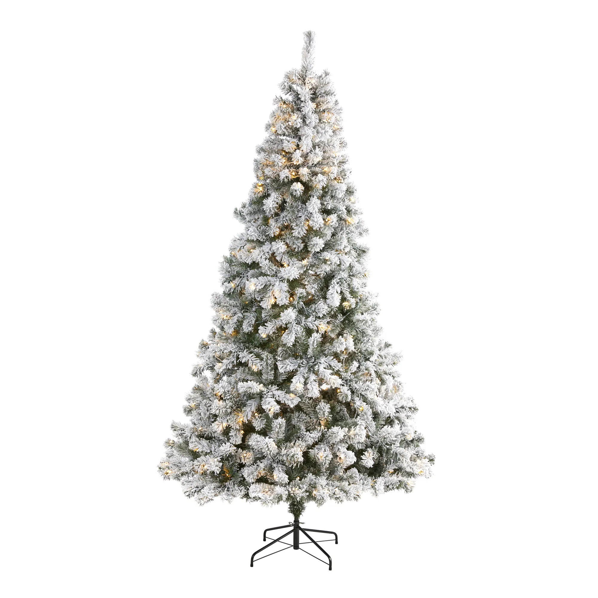 8' pre lit flocked fir artificial christmas tree clear led lights - 8 Foot | Bed Bath & Beyond