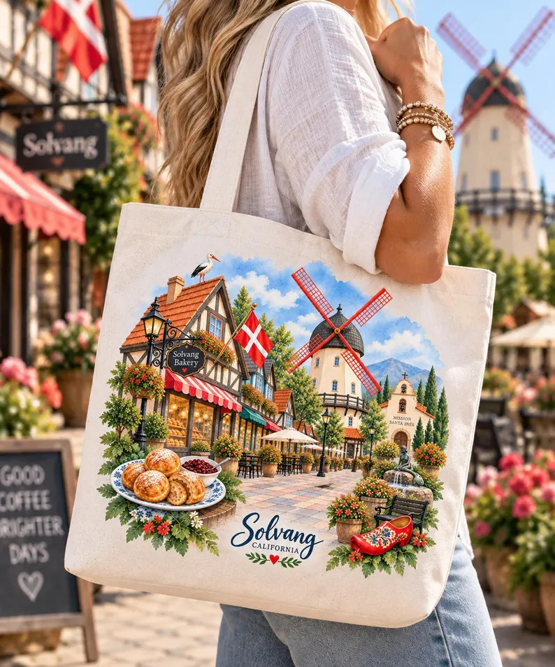 Solvang California PNG, Solvang Watercolor, Danish Village Clipart, California Travel PNG, Windmi... | Etsy (Global)