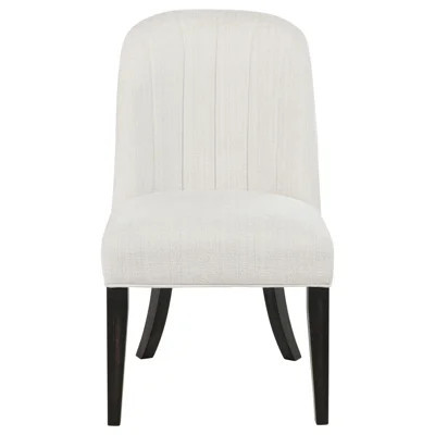 Bangor Cream / Burnished Black Upholstered Dining Side Chair , Set of 2 | Wayfair North America