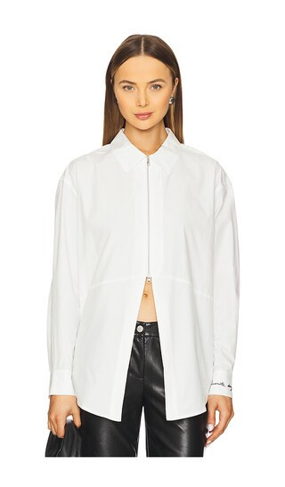 Favorite Daughter The Zip It Shirt in White. - size M | Revolve Clothing (Global)