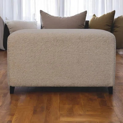 Bliss Cream Bouclé Ottoman | Wayfair North America