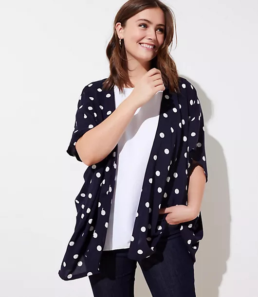 LOFT Plus Polka Dot Kimono | LOFT