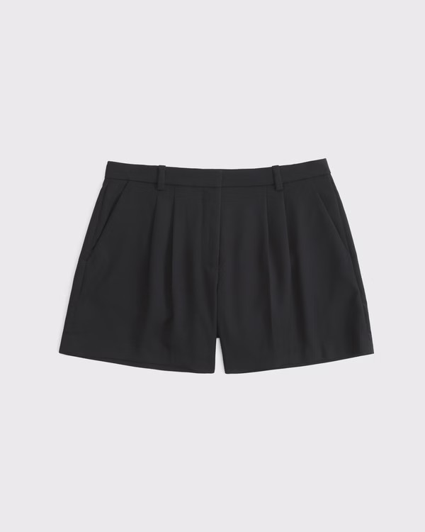 Women's Curve Love A&F Sloane Low Rise Tailored Short | Women's Bottoms | Abercrombie.com | Abercrombie & Fitch (US)