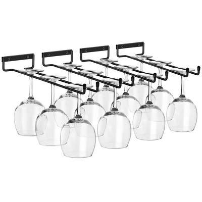 Sorbus 4 Pack 12 Inch Wall Mounted Wine Glass Racks for Under Cabinet - for Home Bar Holds Up to 4 Glasses Each | Target