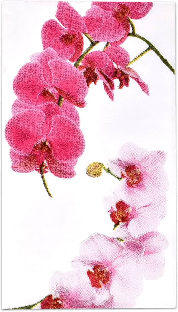 100 Pcs Floral Purple Orchid Guest Napkins Spring Summer Flower Disposable Paper Dinner Hand Napk... | Amazon (US)