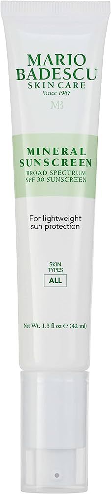 Mario Badescu Mineral Sunscreen SPF 30 for All Skin Types | Reef Safe, Oil-free Moisturizer Formu... | Amazon (US)