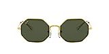 Ray-Ban RB1972 Metal Octagonal Sunglasses, Legend Gold/Green, 54 mm | Amazon (US)