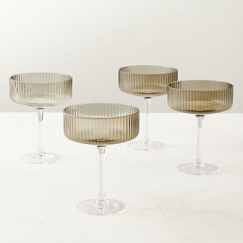 Eve Smoke Coupe Cocktail Glasses Set of 4 | CB2