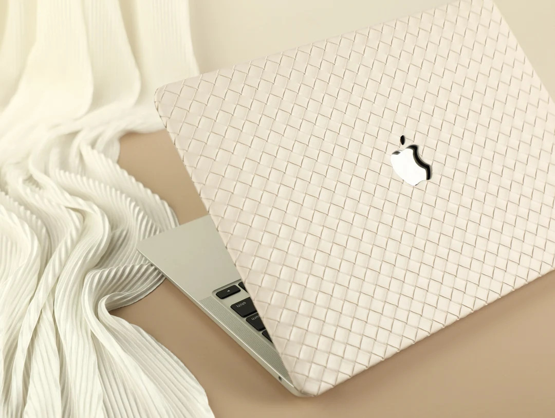 Cream Weave Laptop Case MacBook Air 15 2023, Vegan Leather MacBook Cover for Pro 14 16 M1 M2 Pro ... | Etsy (US)