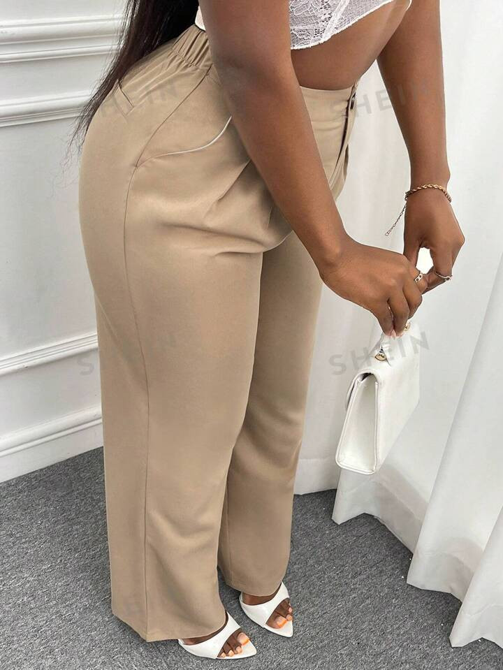 SHEIN Slayr Solid Slant Pocket Straight Leg Pants | SHEIN