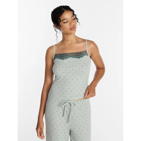 Joyspun Women’s Lace Trim Ribbed Modal Cami, Sizes XS-3X | Walmart (US)