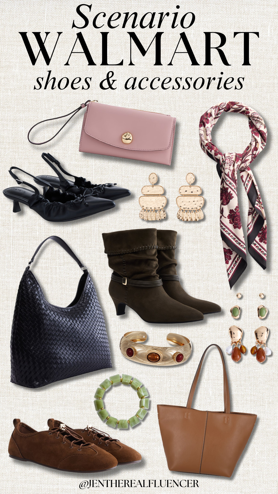 *NEW* Scenario Shoes & Accessories at WALMART!

Mystic Rose Clutch Wallet (2 colors available), Beige Printed Polyester Square Scarf (4 prints available), Black Scrunch Slingback Heels (4 colors available, sizes 6-11), Gold-Tone Geometric Hammered Drop Earrings (2 finishes available), Olive Kitten Heel Short Boots (3 colors available, sizes 6-11), Gold-Tone Stud and Drop Earring 3pk set, Gold-Tone Etched Cuff Bracelet, Green Marbled Resin Stretch Bracelet, Cognac Bungee Lace Faux Suede Sneakers (3 colors available, sizes 6-11), Autumn Brown Tote Handbag (2 colors available)  

 #LTKSeasonal #LTKWorkwear #LTKTravel