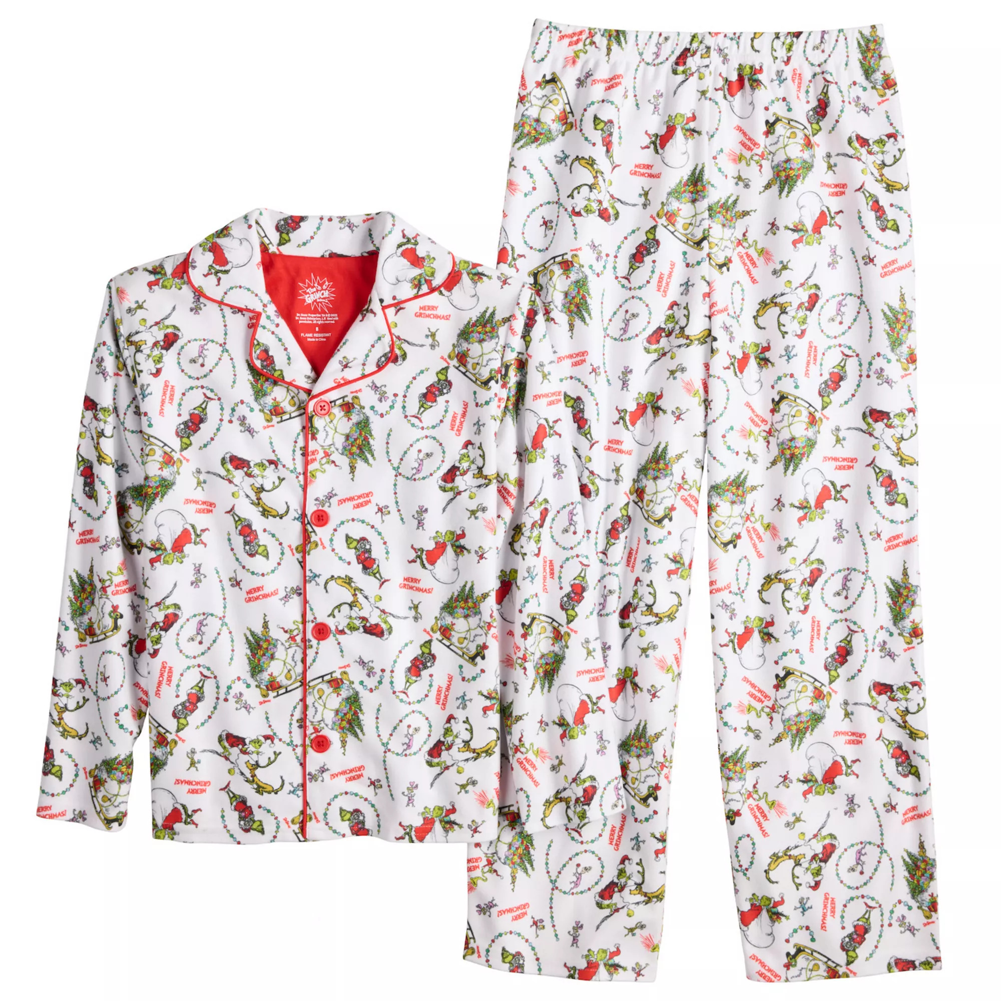 Boys 4-10 Dr. Seuss' The Grinch 2-Piece Pajama Top & Pajama Bottoms Set | Kohl's