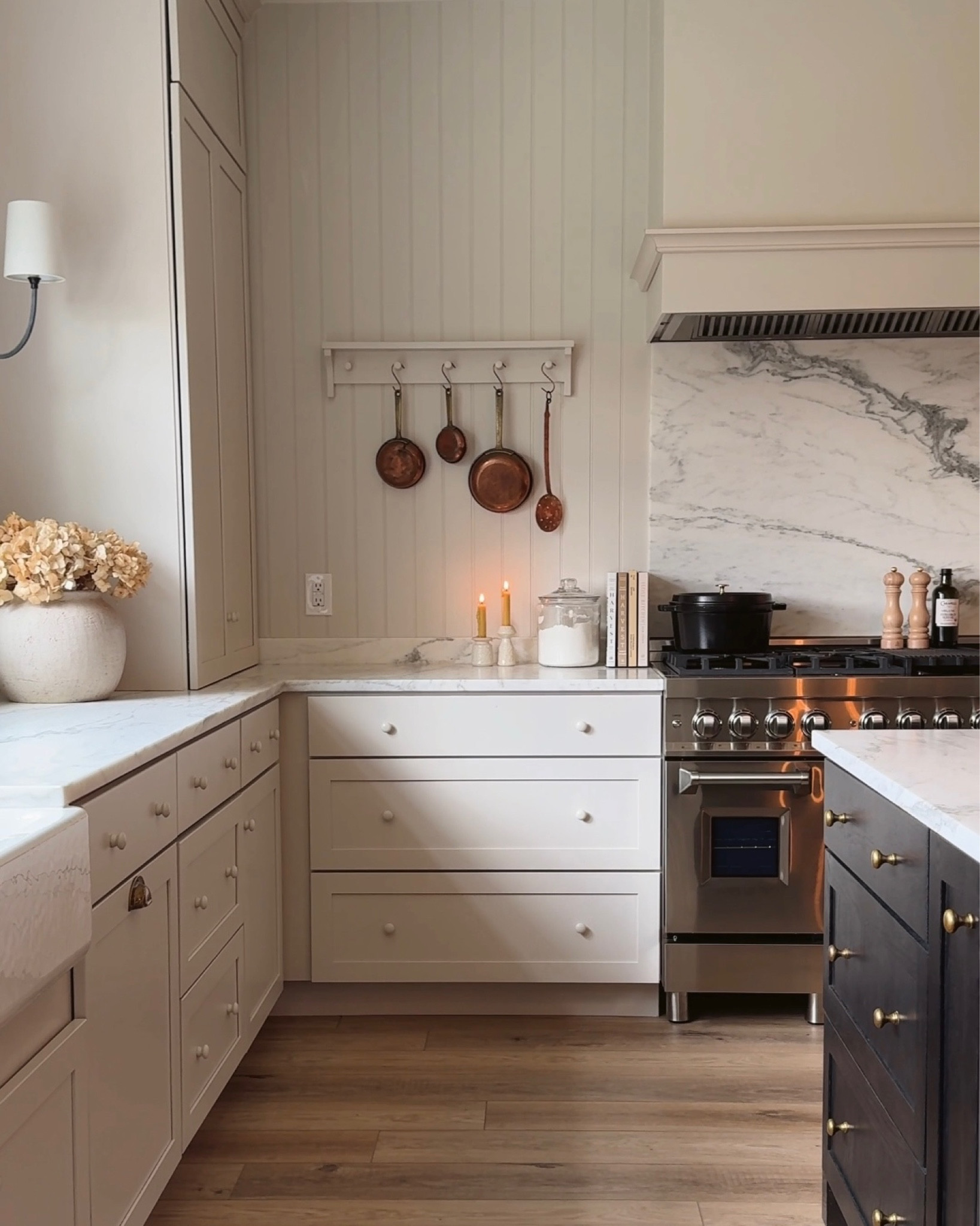 Cream English country rustic kitchen. Wood knob kitchen. Copper pot kitchen.

#LTKHome #LTKFindsUnder50 #LTKFindsUnder100