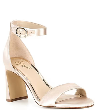Gianni Bini Amandah Satin Block Heel Dress Sandals - 9.5 | Dillard's