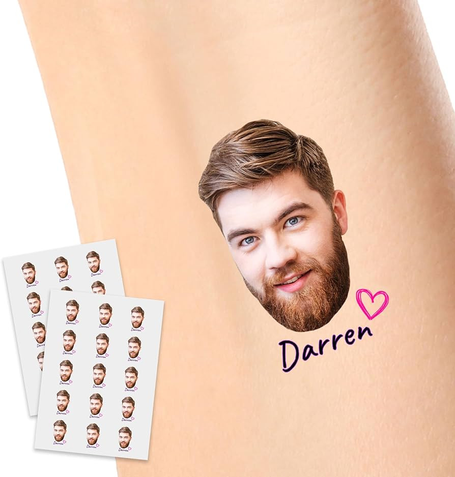 Personalized Temporary Tattoo With Photo Face Name Logo For Her Him, Custom Name Tattoo For Women... | Amazon (US)
