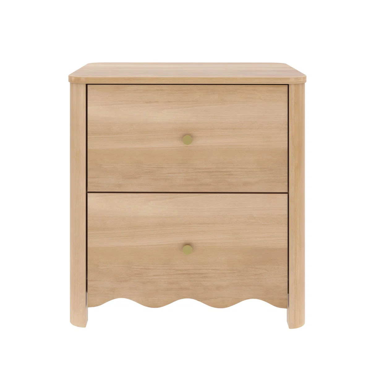 Lathem 2 Drawer 24 in. Wide Nightstand with Wave Detail | Wayfair North America