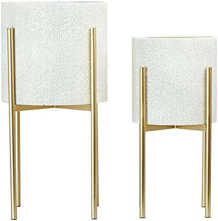 Main + Mesa Metal Planters with Stand, Set of 2 | Amazon (US)