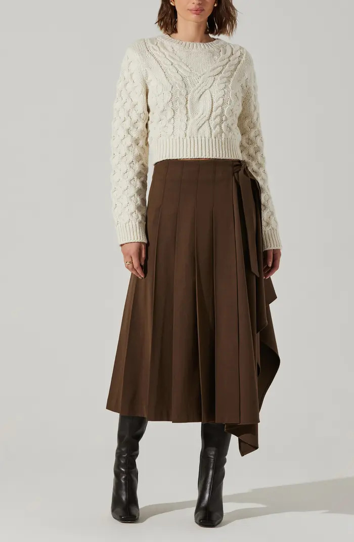 ASTR the Label Caila Cable Stitch Crop Sweater | Nordstrom | Nordstrom