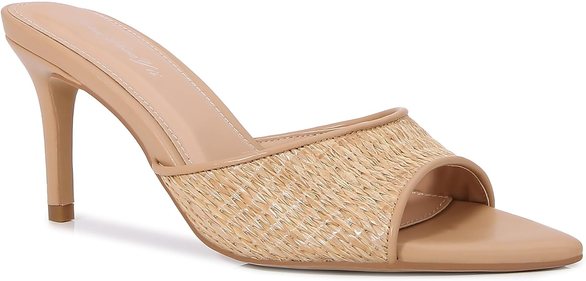 Women Clear Pointed Toe Sandals Stiletto Heels Transparent Strap High Heels Slip on Mules for Wom... | Amazon (US)