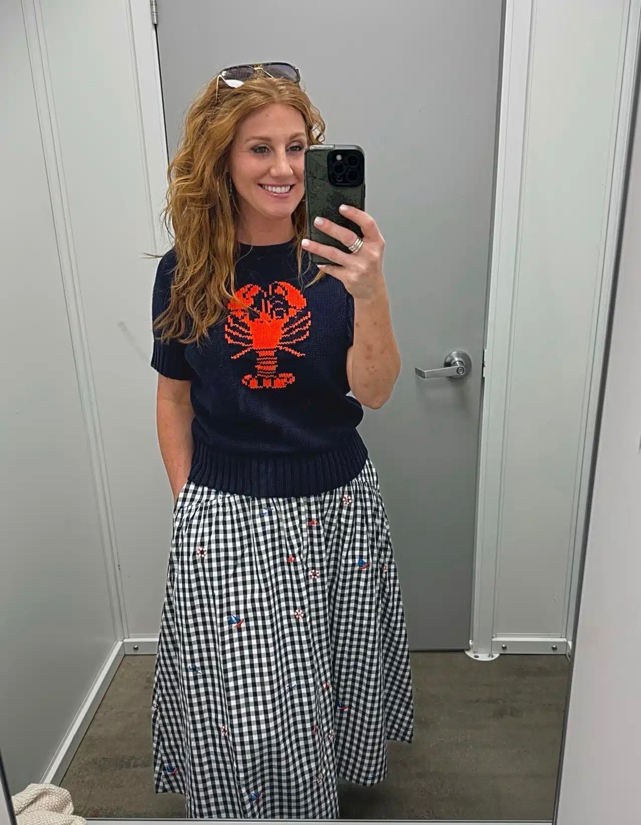 Walmart try on haul from Stephanie! She is wearing a size small in the lobster sweater and a size 2 midi skirt.

#LTKWorkwear #LTKPetite #LTKootd