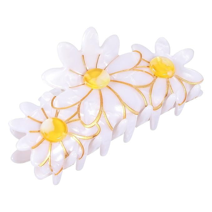 Flower Hair Claw Clip, 3.5 Inch Strong Hold Hair Clip for Thick Hair, Fashion Spring Hair Styling... | Amazon (US)