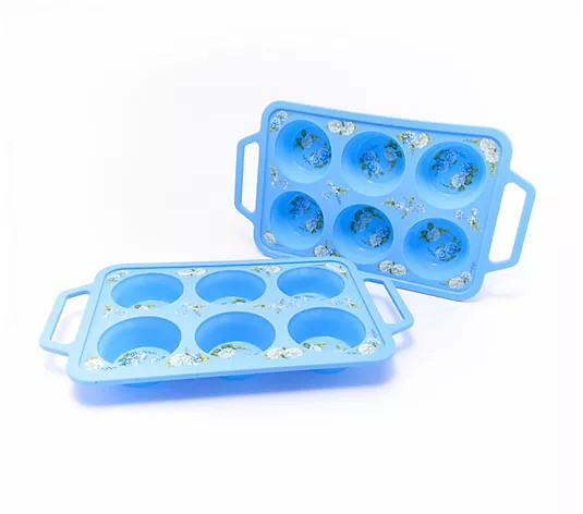 Make Your Selection: Temp-tations Set of (2) 6-cup Silicone Muffin Pans | QVC