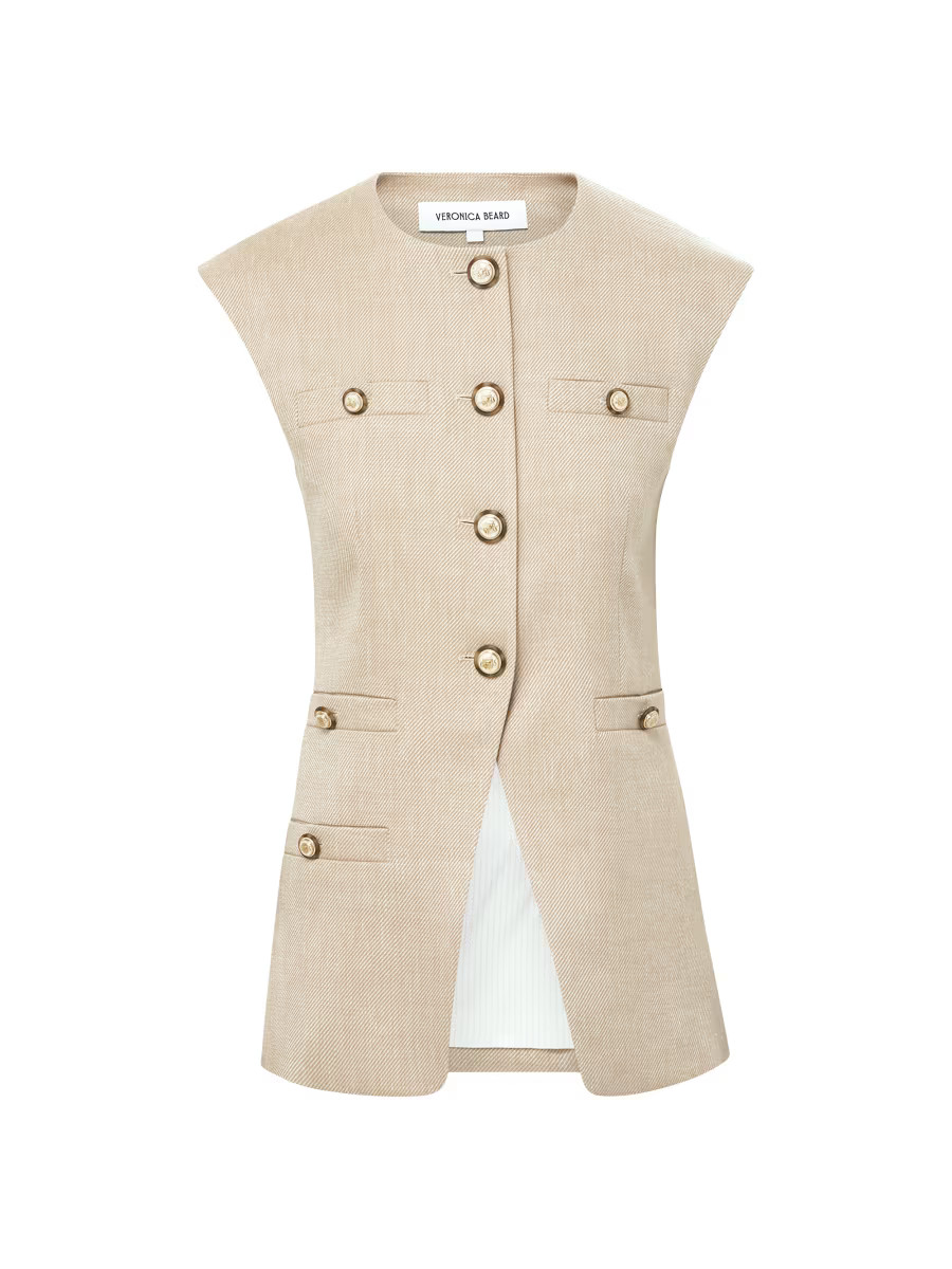 Shop Veronica Beard Tamara Longline Vest | Saks Fifth Avenue | Saks Fifth Avenue