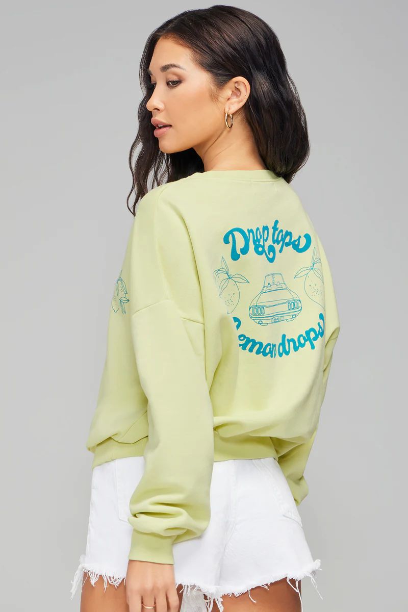 Droptop Lemon Drop Fifi Sweatshirt | Pale Lime Yellow | Wildfox