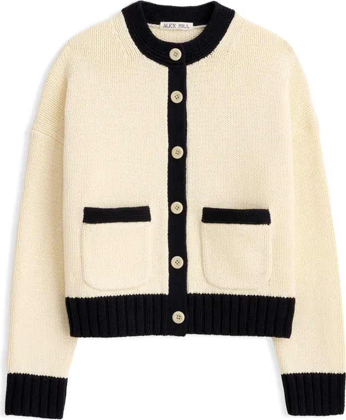Nico Tipped Cotton Cardigan | Nordstrom