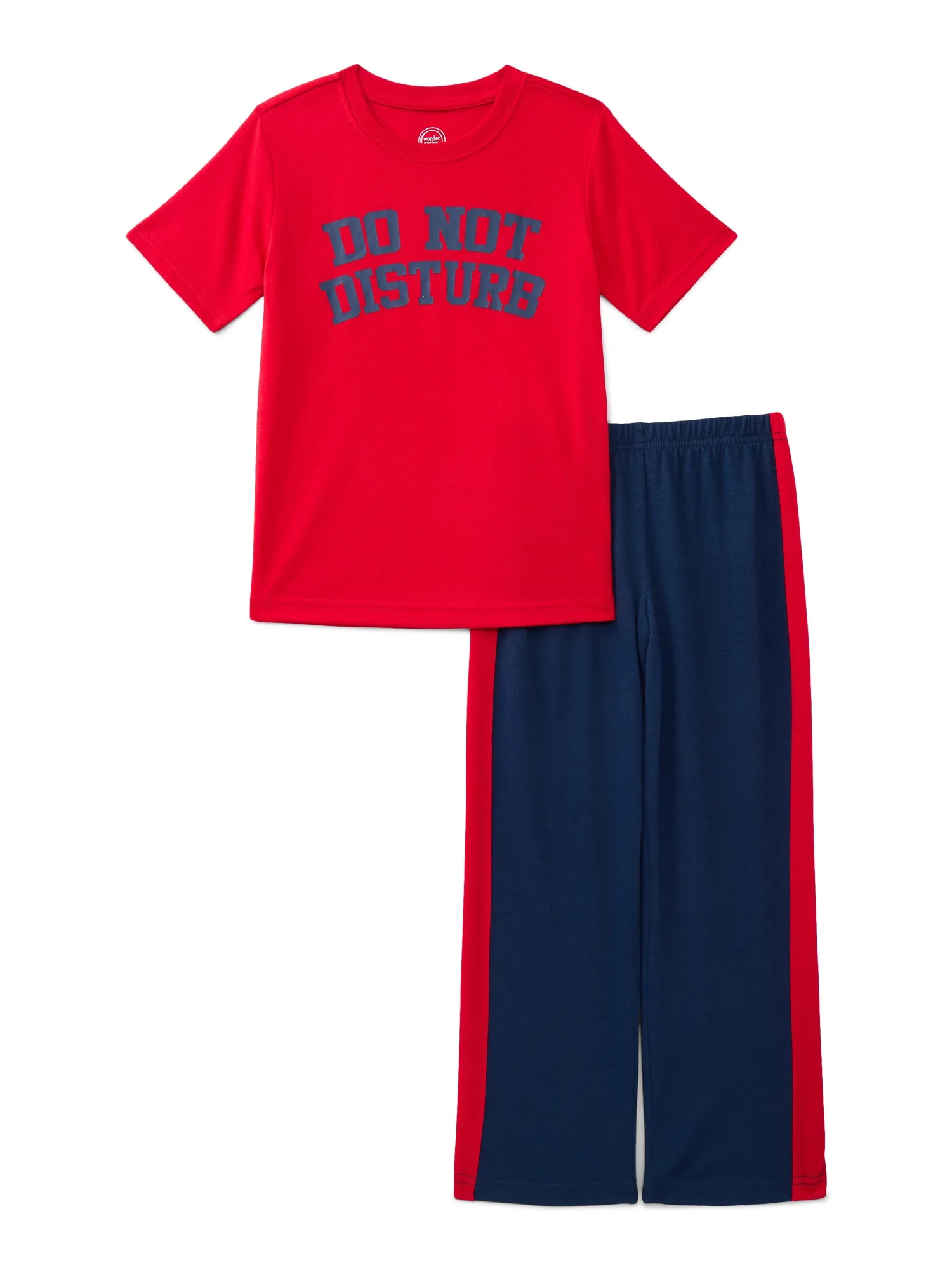 Wonder Nation Boys Short Sleeve Top and Track Pants Pajama Set, 2-Piece, Sizes 4-18 | Walmart (US)