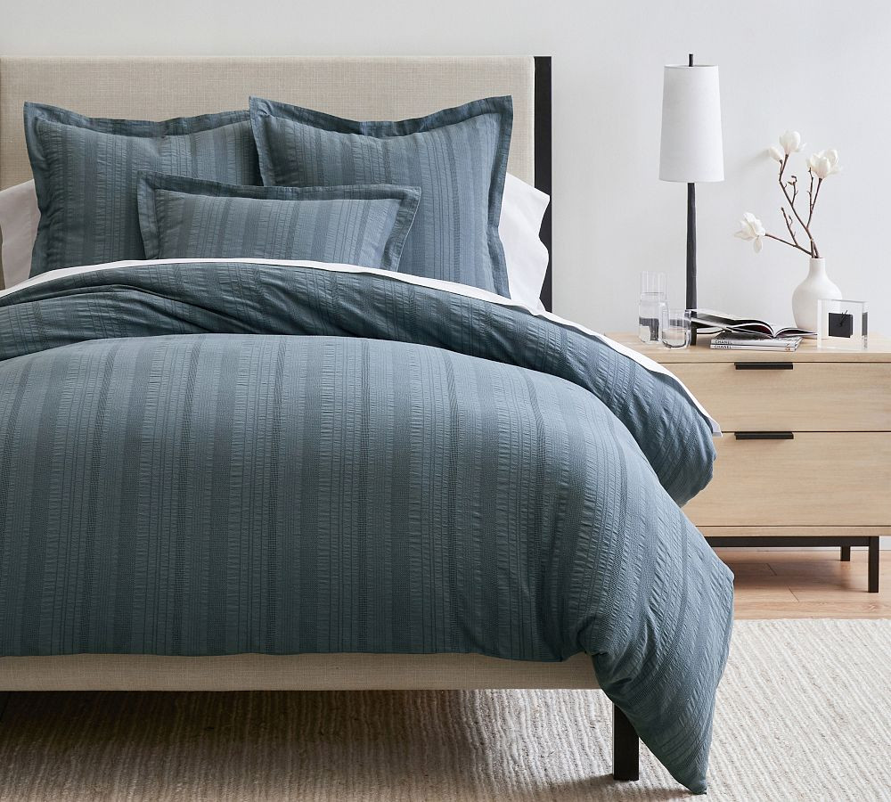 Sonoma Textured Striped Duvet Cover | Pottery Barn (US)