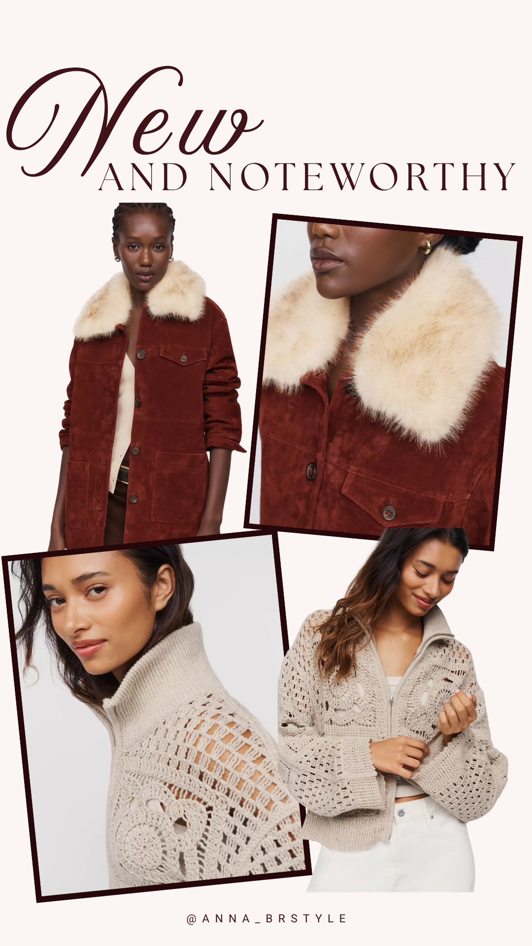 New fall layers worth noting, featuring a rich suede jacket with a faux fur collar and a cozy crochet zip cardigan.
suede fall jacket, faux fur jacket, crochet zip cardigan, fall layering pieces, fall jacket women, cozy fall cardigan, neutral fall style, fall fashion finds, autumn wardrobe staples, new fall arrivals 

 #LTKOver40