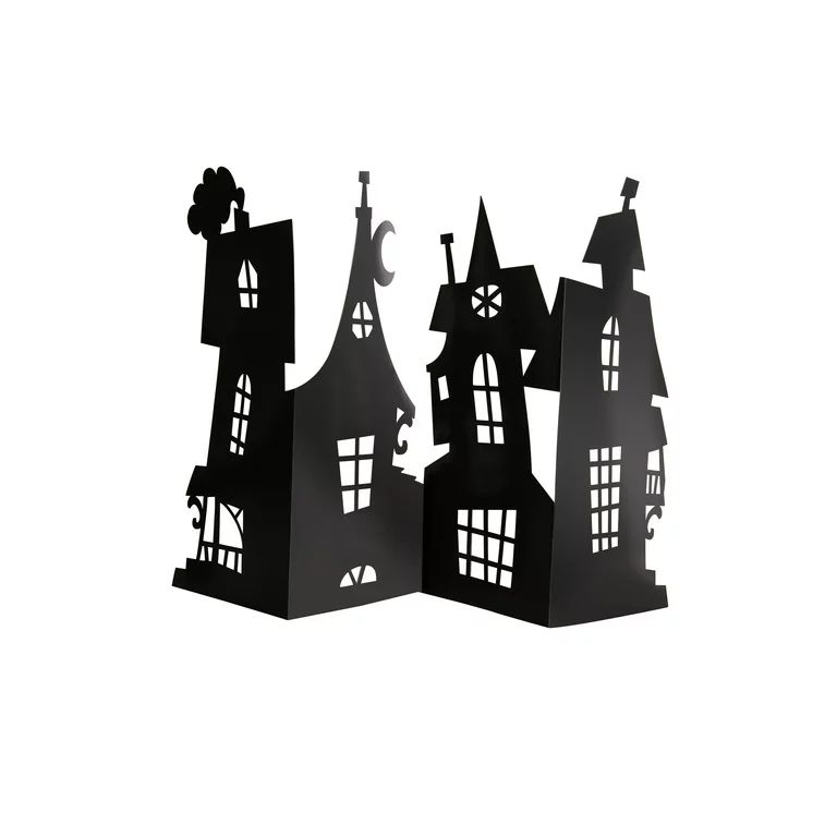 Paper Haunted House Halloween Centerpiece Decoration, Black, 24 x 15in - Walmart.com | Walmart (US)