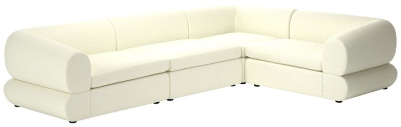 Chale Modern 4-Piece L-Shaped Ivory White Boucle Sectional Sofa + Reviews | CB2 | CB2