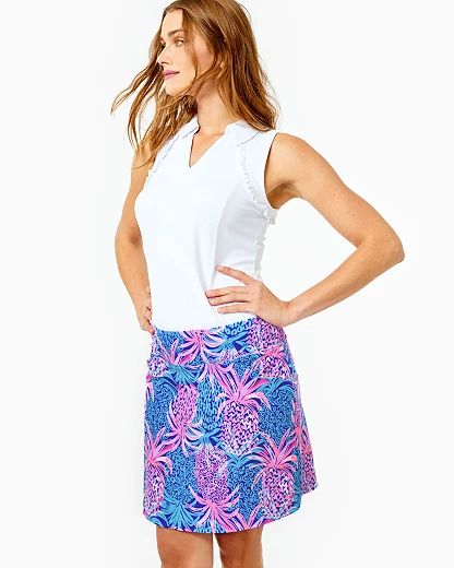 Women's UPF 50+ Luxletic Monica Skort in Blue Size 2, Tropic Down Low Golf - Lilly Pulitzer | Lilly Pulitzer