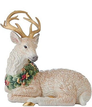 Fitz and Floyd Woodland Holiday Collection Resting Deer Figurine | Dillard's