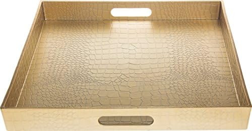 Fantastic:) Square Alligator Serving Traywith Matte Finish Design (1, Square Alligator Gold) | Amazon (US)