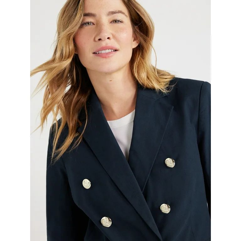 Free Assembly Women’s Overlay Tailored Blazer, Sizes XS-XXXL | Walmart (US)