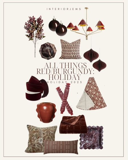 All things, red and burgundy, Christmas edition, burgundy, ornaments, red vase, red tree skirt, floral, tree skirt, red velvet, ribbon, burgundy, ribbon, red candles, velvet blanket, red antique pillows, have a pillows, red, artificial, Stems, very stems

#LTKHoliday #LTKhome #LTKsalealert