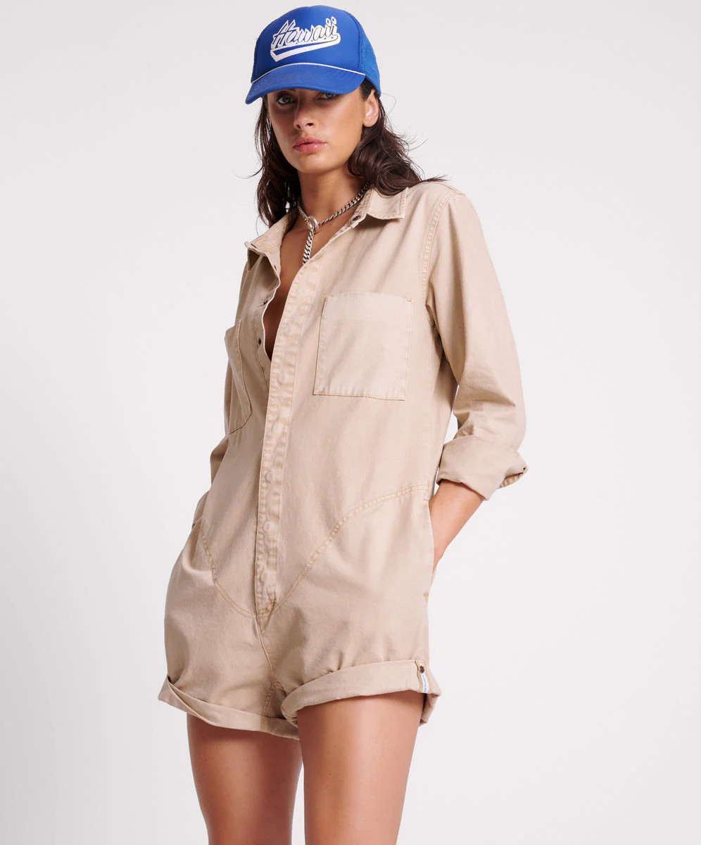 Canvas Prophecy Jumpsuit - Stone | One Teaspoon | OneTeaspoon